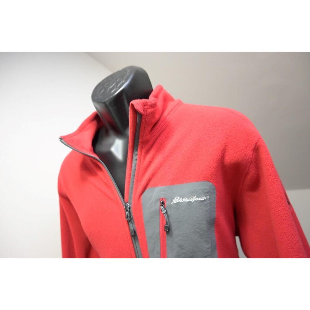 Eddie Bauer Polartec Camp Sweater First Ascent Full Zip Fleece Red Mens Sz Large